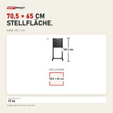 Maßbild Force USA Base Storage Rack: Stellfläche 70,5 × 65 cm, Höhe 141,1 cm