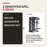 Frage und Antwort zu Force USA C10 All-In-One Trainer: Welche Deckenhöhe brauche ich?