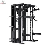 Force USA C10 All-In-One Trainer in Schwarz, Schrägansicht mit Kabelzügen und Hantelablagen