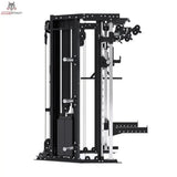 Force USA C10 All-In-One Trainer in Schwarz, Seitenansicht mit Rack und Hantelablagen