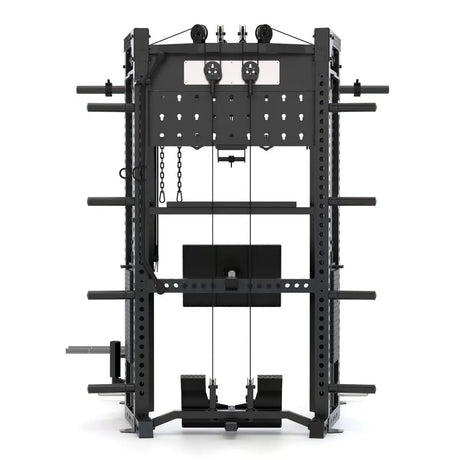 Force USA C20 All-In-One Trainer – Frontansicht mit Beinhebel-Aufsatz, freigestellt