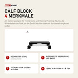 Force USA Calf Block mit 4 Merkmalen: Hochfester Stahl, Rutschfeste Oberfläche und Basis, Stehend oder sitzend nutzbar, Obere Plattform 10 cm tief