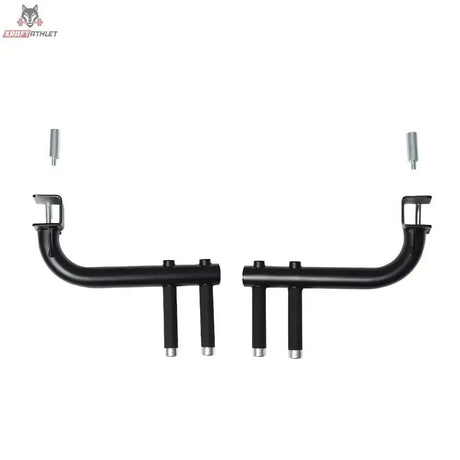 Force USA Dip Handles (Paar), Frontansicht beider Griffe mit Bolzen