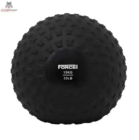 Force USA Elite Slam Ball 8 kg, Variante 15 kg in Schwarz, Frontansicht mit Gewichtsaufdruck