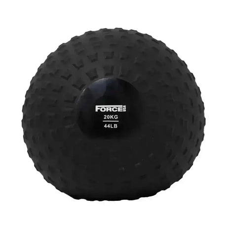 Force USA Elite Slam Ball 8 kg, Variante 20 kg in Schwarz, Frontansicht mit Gewichtsaufdruck