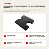Force USA Fraktionierte Gewichtsscheiben für All-In-One Trainer mit 4 Merkmalen: Scheibenpaar, Für die Gewichtsstapel der All-In-One Trainer, Kleinere Lastsprünge am Seilzug, Einfach auf den Stapel aufsetzen