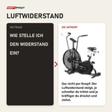 Frage und Antwort zu Force USA Freeform Air Bike: Wie stelle ich den Widerstand ein?