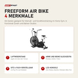 Force USA Freeform Air Bike mit 4 Merkmalen: Luftwiderstand, Arme und Beine gleichzeitig, Sitz 4-fach verstellbar, LCD-Konsole