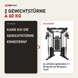 Frage und Antwort zu Force USA Functional Trainer Doppel-Kabelzug: Kann ich die Gewichtstürme erweitern?