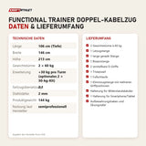 Technische Daten und Lieferumfang von Force USA Functional Trainer Doppel-Kabelzug als Tabelle