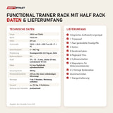 Technische Daten und Lieferumfang von Force USA Functional Trainer Rack mit Half Rack als Tabelle