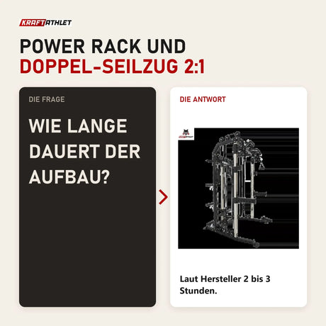 Frage und Antwort zu Force USA G1 V2 All-In-One Trainer: Wie lange dauert der Aufbau?