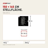 Maßbild Force USA G1 V2 All-In-One Trainer: Stellfläche 150 × 145 cm, Höhe 220 cm