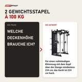 Frage und Antwort zu Force USA G12 V2 All-In-One Trainer: Welche Deckenhöhe brauche ich?
