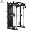 Force USA G12 V2 All-In-One Trainer in Schwarz, Schrägansicht von rechts mit Smith Machine und Seilzügen