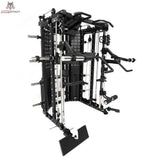 Force USA G15 All-In-One Trainer in Schwarz, Schrägansicht mit ausgeklappter Beinpresse
