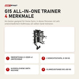 Force USA G15 All-In-One Trainer mit 4 Merkmalen: Übersetzung 2:1 oder 4:1 umsteckbar, 2 Gewichtsstapel à 130 kg, Ausgeglichene Smith Machine, Klimmzugstange bis 450 kg