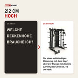 Frage und Antwort zu Force USA G15 Compact All-In-One Trainer: Welche Deckenhöhe brauche ich?