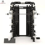 Force USA G15 Compact All-In-One Trainer in Schwarz, Frontansicht mit Smith-Maschine und Kabelzügen