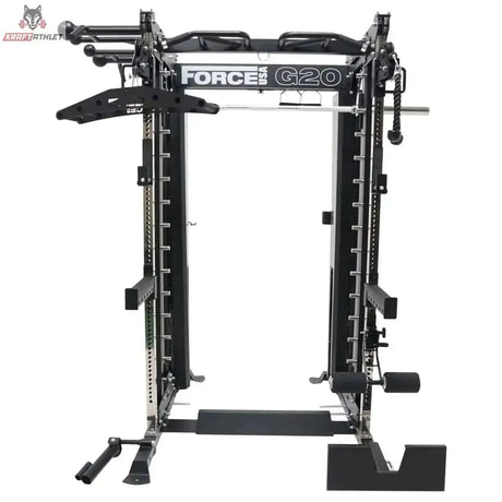 Force USA G20 V2 Pro All-In-One Trainer mit Lat Row Station, Frontansicht mit Lat-Row-Station
