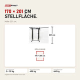 Maßbild Force USA G20 V2 Pro All-In-One Trainer: Stellfläche 170 × 201 cm, Höhe 231 cm