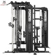 Force USA G20 V2 Pro All-In-One Trainer mit Lat Row Station, Schrägansicht mit Kabelzug und Lat-Station