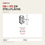 Maßbild Force USA G3 All-In-One Trainer: Stellfläche 130 × 193 cm, Höhe 220 cm