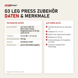 Technische Daten und Merkmale von Force USA G3 Leg Press Zubehör als Tabelle