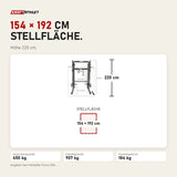 Maßbild Force USA G3 V2 All-In-One Trainer: Stellfläche 154 × 192 cm, Höhe 220 cm