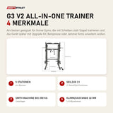 Force USA G3 V2 All-In-One Trainer mit 4 Merkmalen: 5 Stationen, Seilzug 2:1, Smith Machine bis 350 kg, Klimmzugstange 32 mm