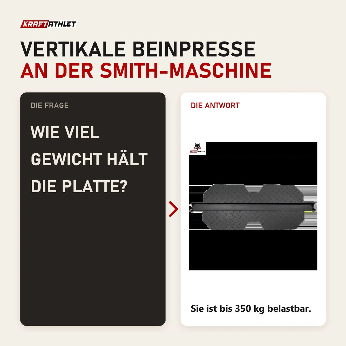 Frage und Antwort zu Force USA G3 V2 Beinpresse-Platte: Wie viel Gewicht hält die Platte?