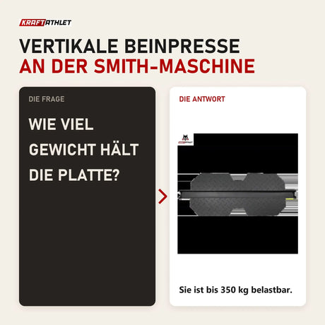 Frage und Antwort zu Force USA G3 V2 Beinpresse-Platte: Wie viel Gewicht hält die Platte?
