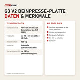 Technische Daten und Merkmale von Force USA G3 V2 Beinpresse-Platte als Tabelle