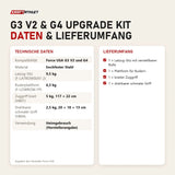 Technische Daten und Lieferumfang von Force USA G3 V2 & G4 Upgrade Kit als Tabelle