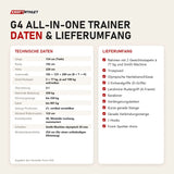 Technische Daten und Lieferumfang von Force USA G4 All-In-One Trainer als Tabelle