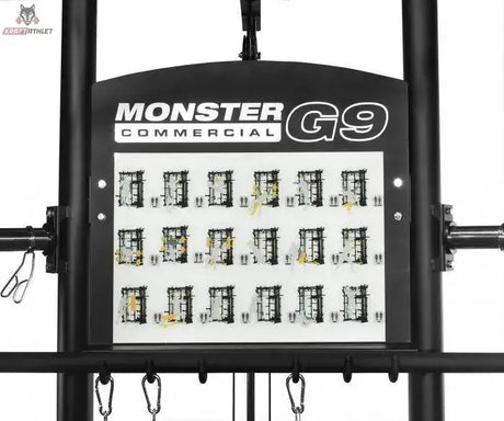 Force USA G9 All-In-One Trainer im Detail: Übungstafel am oberen Rahmen