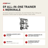 Force USA G9 All-In-One Trainer mit 4 Merkmalen: Gegenbalancierte Smith Machine, Vertikale Beinpresse an der Smith Machine, Seilzug 2:1, Klimmzugstange mit mehreren Griffen
