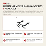 Force USA Jammer-Arme für G- und C-Series mit 4 Merkmalen: 2 Jammer-Arme für G-Series und C10, Pin-Sets mit 16 mm und 25 mm dabei, Mehrere Griffpositionen pro Übung, Schnell an den Pfosten an- und abgebaut