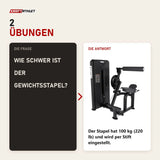 Frage und Antwort zu Force USA Kinetic Series Bauch- und Rückenstrecker-Maschine: Wie schwer ist der Gewichtsstapel?