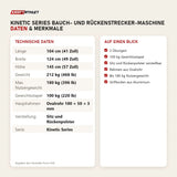 Technische Daten und Merkmale von Force USA Kinetic Series Bauch- und Rückenstrecker-Maschine als Tabelle