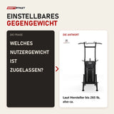 Frage und Antwort zu Force USA Kinetic Series Klimmzug- und Dipmaschine: Welches Nutzergewicht ist zugelassen?