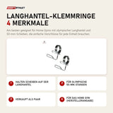 Force USA Langhantel-Klemmringe mit 4 Merkmalen: Halten Scheiben auf der Langhantel, Für olympische 50-mm-Stangen, Verkauft als Paar, Für das Home Gym (Herstellerangabe)