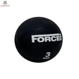 Force USA Medizinball 9 kg in der Variante 3 kg, schwarzer Ball mit weißem Logo, Frontansicht