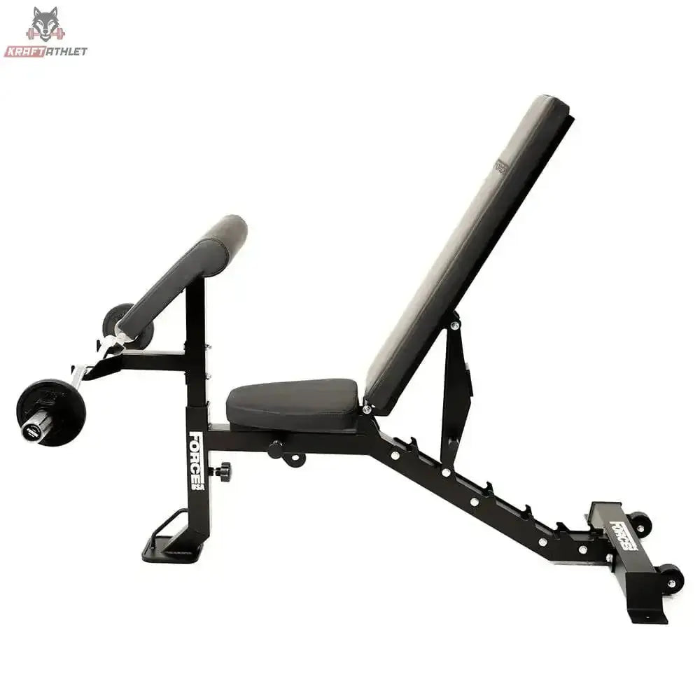 Force USA MyBench V2 FID-Bank mit Beincurl-Aufsatz in Schrägbankposition
