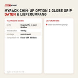 Technische Daten und Lieferumfang von Force USA MyRack Chin-Up Option 2 Globe Grip als Tabelle