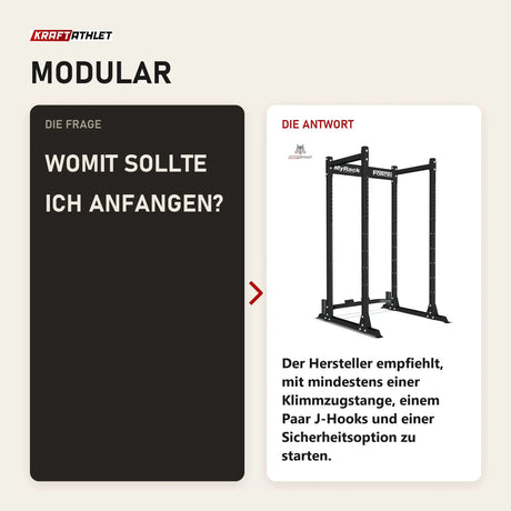 Frage und Antwort zu Force USA MyRack Power Rack Basis: Womit sollte ich anfangen?