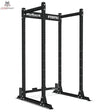 Force USA MyRack Power Rack Basis, Schrägansicht des schwarzen Racks mit Lochraster