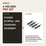 Frage und Antwort zu Force USA MyRack Scheibenhalter: Passen Olympia- und Standard-Scheiben?