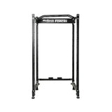 Force USA MyRack SpaceSaver klappbares Power Rack in der Frontansicht mit Logo an der oberen Querstrebe
