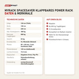 Technische Daten und Merkmale von Force USA MyRack SpaceSaver klappbares Power Rack als Tabelle